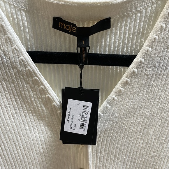 NWT Maje Mopline Mixed Media Eyelet Sleeve Top (Size 1) - Picture 4 of 4